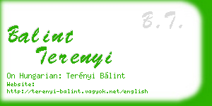 balint terenyi business card