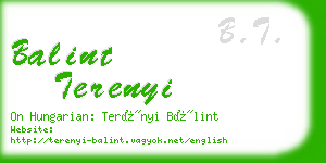 balint terenyi business card